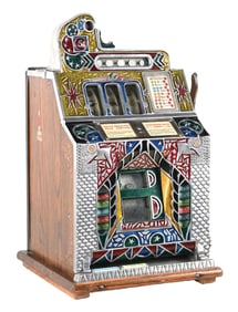 5¢ MILLS NOVELTY CO. SILENT JACKPOT FRONT VENDER SLOT MACHINE