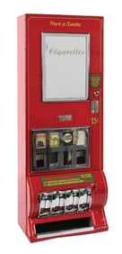 RESTORED WALL MOUNT CIGARETTE VENDING MACHINE