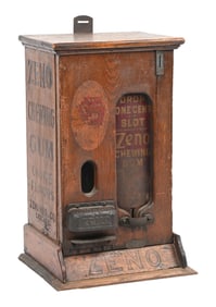 1¢ WOOD ZENO STICK GUM VENDING MACHINE