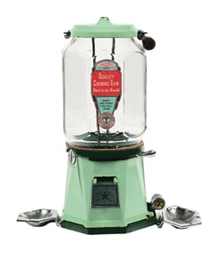 1¢ COLUMBUS MODEL 21 PEANUT VENDING MACHINE W/ ASH TRAYS