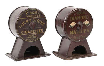 PAIR OF DIAMOND MATCHBOOK VENDING MACHINES