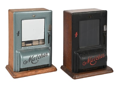 PAIR OF MODEL D MATCH VENDING MACHINES