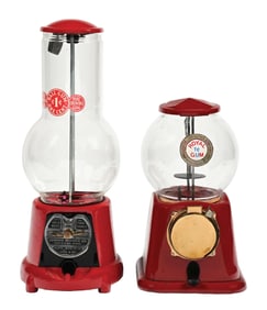 PAIR OF RESTORED GUMBALL VENDING MACHINES