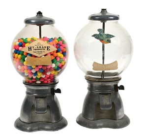 PAIR OF BLUE BIRD BULK VENDING MACHINES