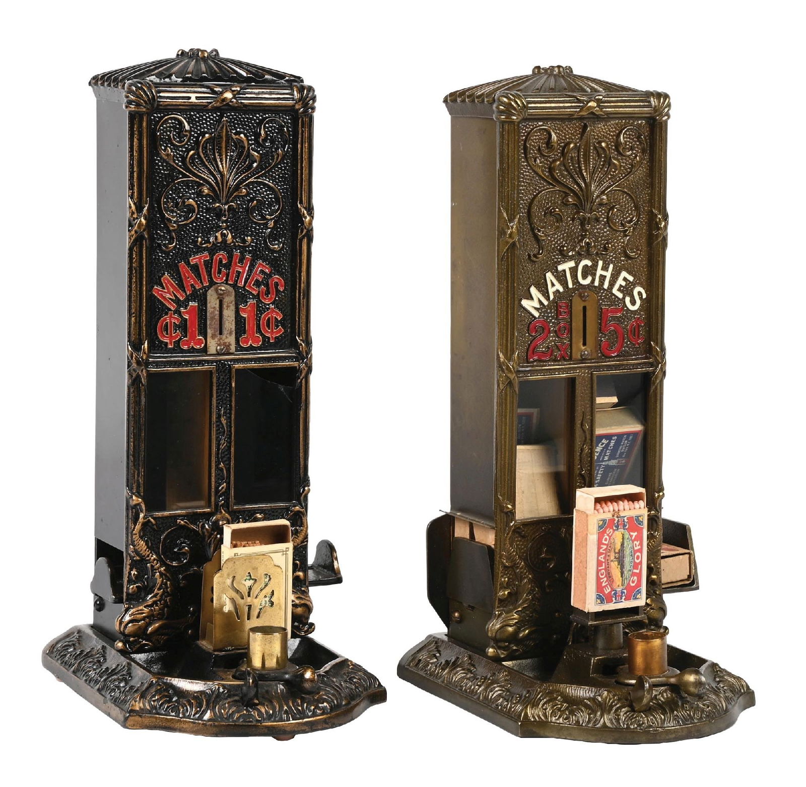 PAIR OF NORTHWESTERN SELL EM BOX MATCH VENDING MACHINES (1 of 5)