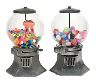 PAIR OF OHIO VENDING MACHINE CO. PEANUT VENDING MACHINES