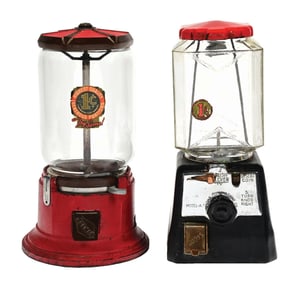 PAIR OF CAST IRON VENDING MACHINES