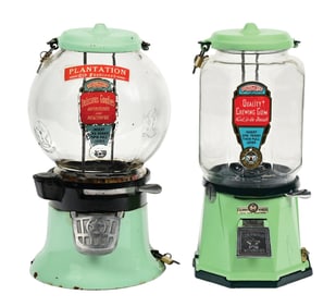 PAIR OF COLUMBUS MFG. PEANUT VENDING MACHINES