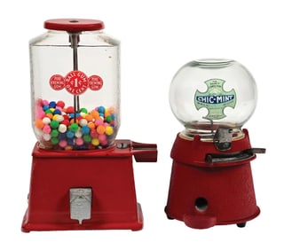PAIR OF CHEWING GUM VENDING MACHINES