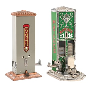 PAIR OF NORTHWESTERN BOXED MATCH VENDING MACHINES