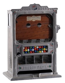 1¢ ROCK-OLA FOUR ACES COUNTER POCKET TRADE STIMULATOR W/ GUMBALL MECHANISM