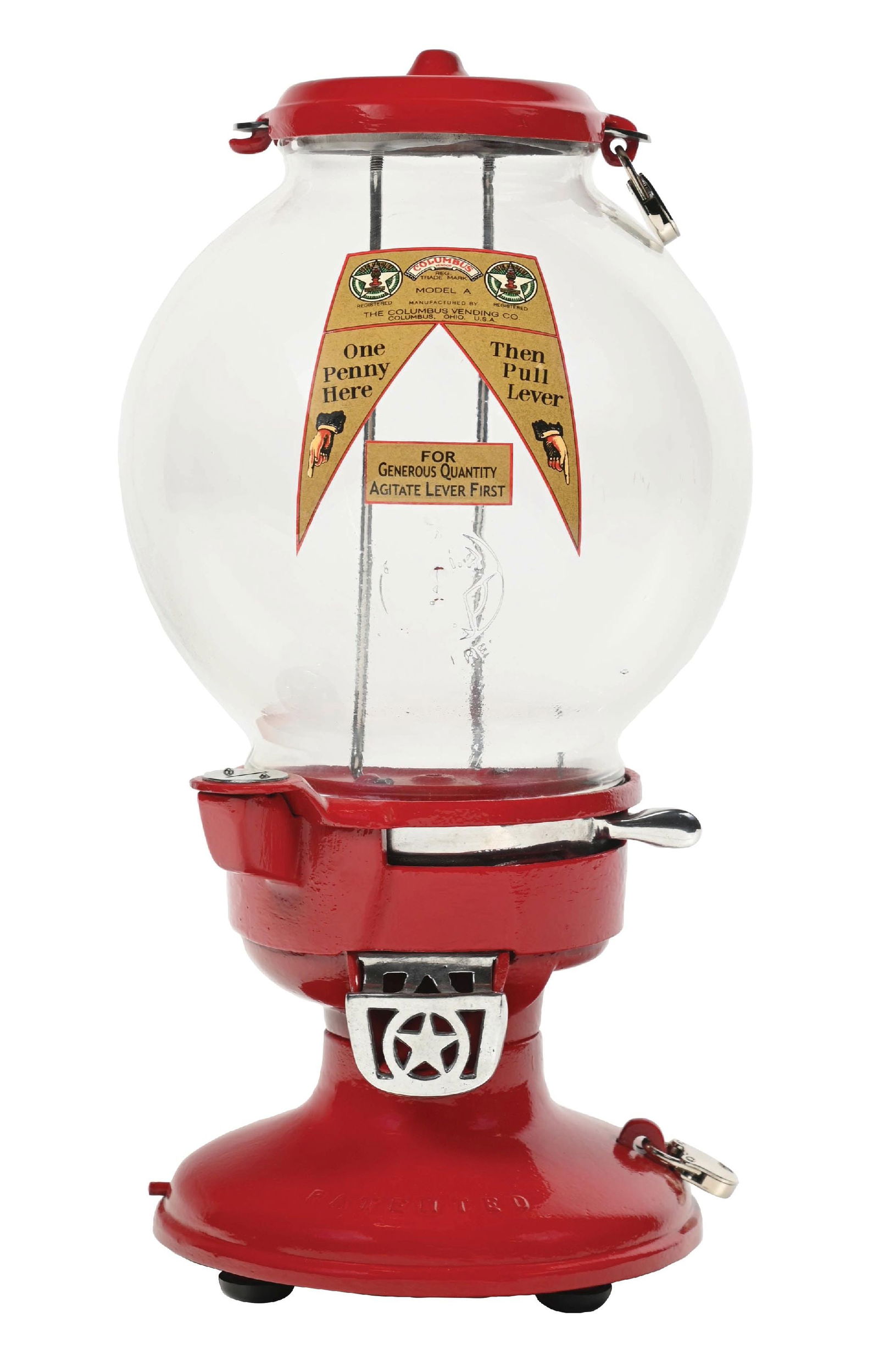 1¢ COLUMBUS MODEL “A” PEANUT VENDING MACHINE (1 of 4)