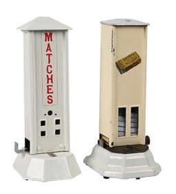 PAIR OF BOXED MATCH VENDING MACHINES