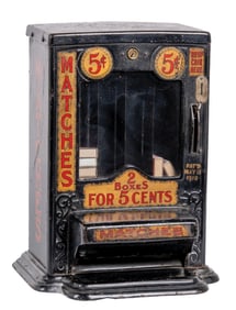 5¢ FOWLER & WHEELER MATCH VENDING MACHINE