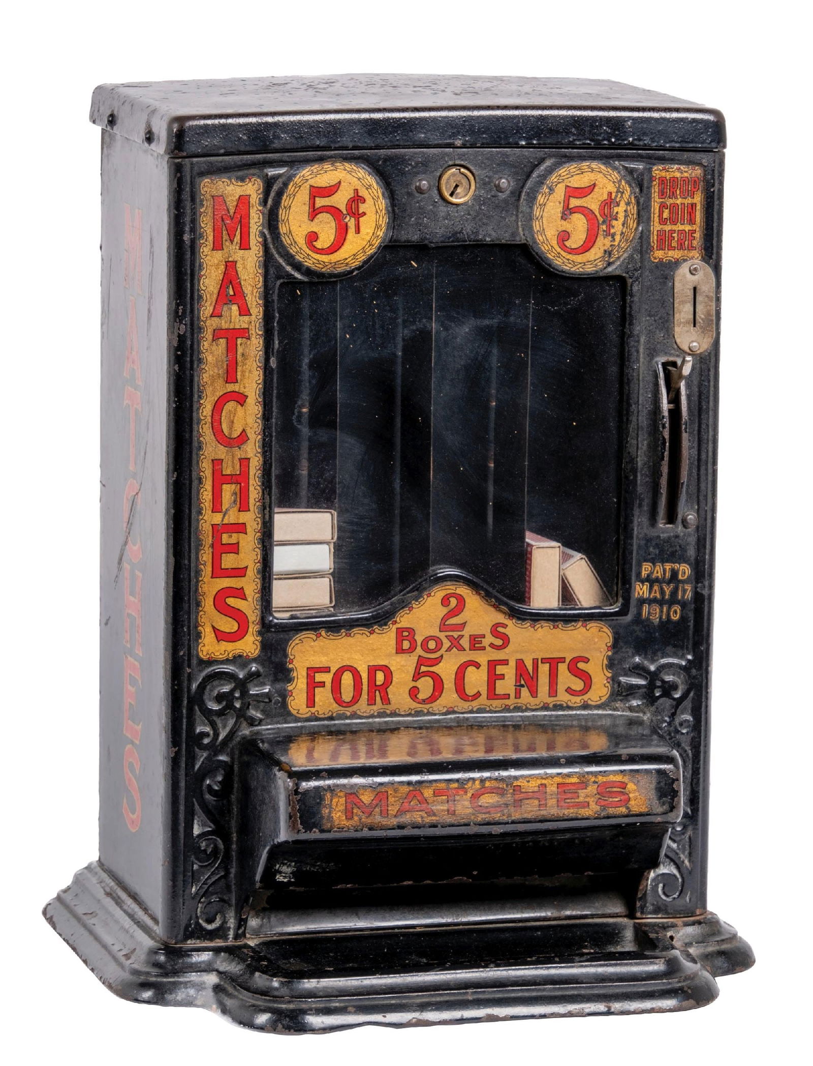 5¢ FOWLER & WHEELER MATCH VENDING MACHINE (1 of 4)