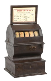 VERY RARE 1¢ CAST IRON POKER TRADE STIMULATOR