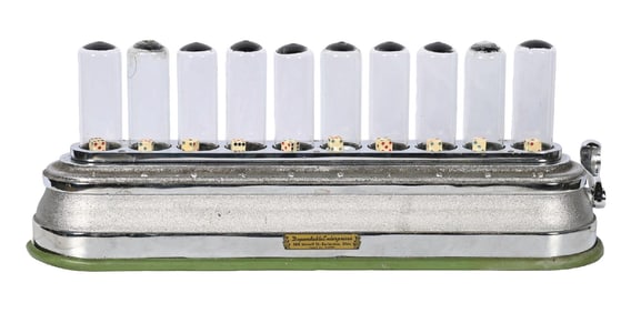 DEPENDABLE ENTERPRISES TEN COLUMN DICE POPPER GAMBLING GAME.