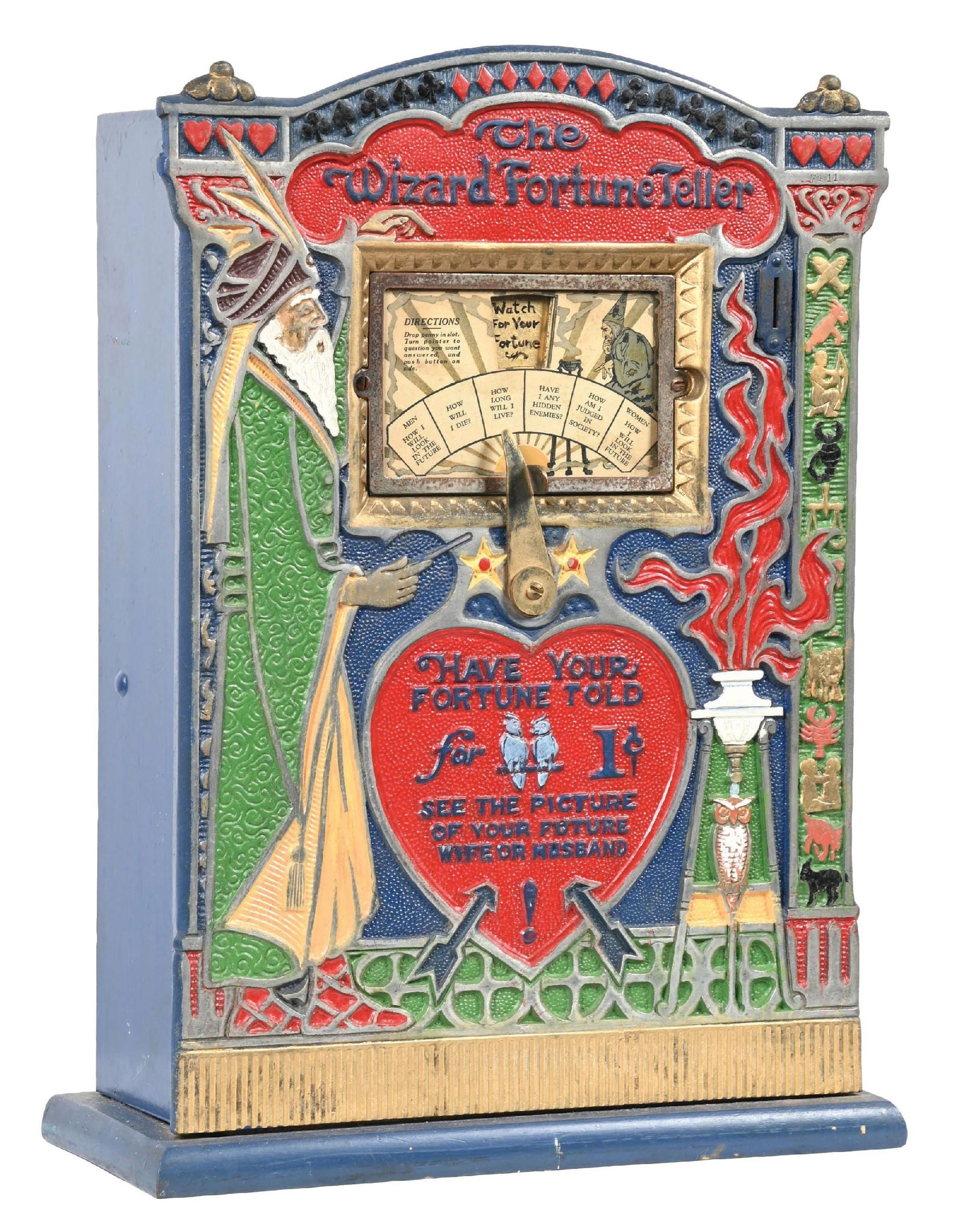 1¢ MILLS NOVELTY THE WIZARD FORTUNE TELLER TRADE STIMULATOR (1 of 5)