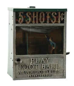 RARE 1¢ E.E. JR. PLAY FOOTBALL COUNTERTOP ARCADE GAME W/ GUMBALL MECHANISM