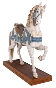 OUTSIDE ROW PRANCER CAROUSEL HORSE W/ BASE