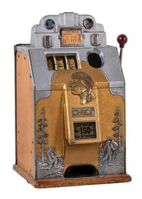 RARE $1 JENNINGS “SILVER DOLLAR CHIEF” SLOT MACHINE