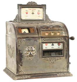 CAST IRON CAILLE BROS. "THE TIGER" CHECK PAY TRADE STIMULATOR