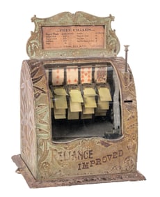 5¢ CHARLES FEY & CO. IMPROVED RELIANCE POKER TRADE STIMULATOR