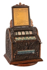 1¢ MILLS NOVELTY CO. "THE TRADER" CIGAR POKER TRADE STIMULATOR