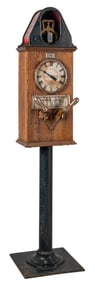 1¢ EXHIBIT SUPPLY CO. STRIKING CLOCK ARCADE MACHINE