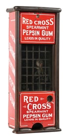 PULVER RED CROSS PEPSIN GUM TAB GUM VENDING MACHINE W/ PROFESSOR FIGURE