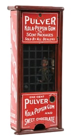 PULVER KOLA-PEPSIN TAB GUM VENDING MACHINE W/ PROFESSOR FIGURE