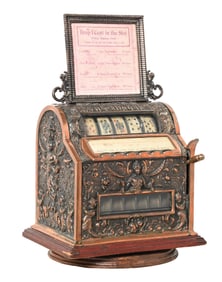 1¢ MILLS NOVELTY CO. THE TRADER CIGAR POKER TRADE STIMULATOR.