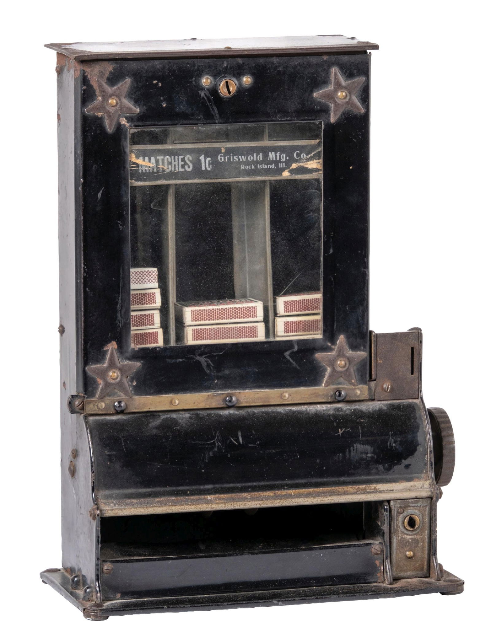 1¢ GRISWOLD BOXED MATCH VENDING MACHINE (1 of 5)