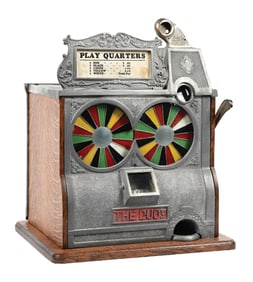 25¢ CHARLES FEY "THE DUO" TWO WHEEL SLOT MACHINE