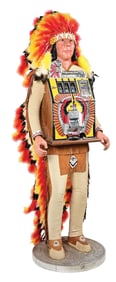 25¢ MILLS WAR EAGLE FIGURAL NATIVE AMERICAN SLOT MACHINE