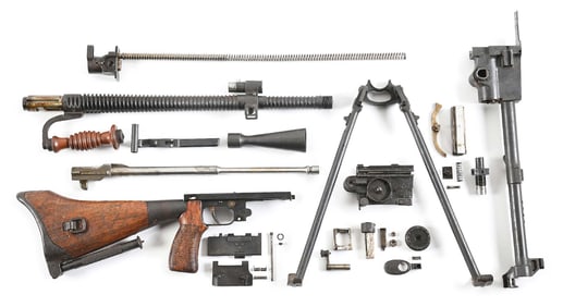 DESIRABLE HITACHI MANUFACTURED JAPANESE TYPE 99 MACHINE GUN PARTS KIT WITH CUT RECEIVER PIECES.