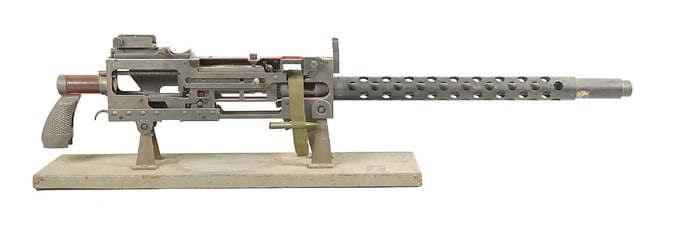 OVERSIZED BROWNING 1919 CLASSROOM TRAINER AND MACHINE GUN MODEL.