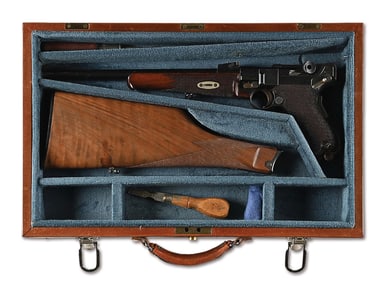 (C) CASED DWM MODEL 1902 LUGER CARBINE SEMI-AUTOMATIC.