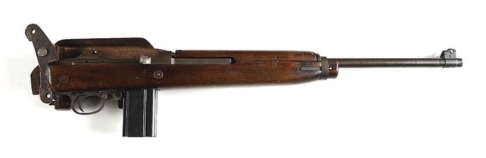 (C) VERY RARE EXPERIMENTAL UNDERWOOD M1 CARBINE WITH FLIP OUT BLADE AND SLIDING STOCK, EX MOLLER.