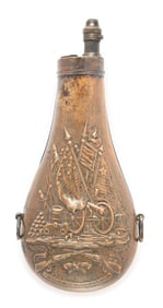 EARLY 1ST MODEL COLT WALKER POWDER FLASK.