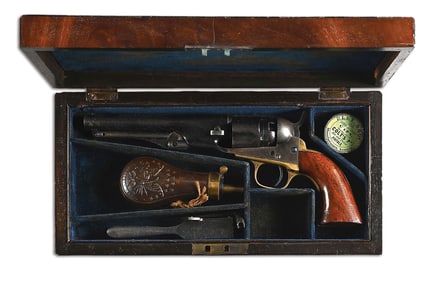 (A) MAGNIFICENT CASED COLT 1862 POLICE PERCUSSION REVOLVER.