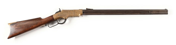 (A) ENGRAVED NEW HAVEN ARMS HENRY MODEL 1860 LEVER ACTION RIFLE.