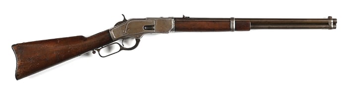 (A) 2ND YEAR RAISED THUMB PRINT WINCHESTER MODEL 1873 LEVER ACTION CARBINE.