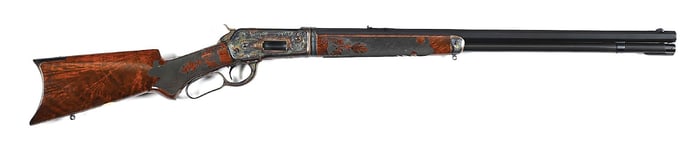 (A) DELUXE TURNBULL ENGRAVED WINCHESTER MODEL 1886 LEVER ACTION RIFLE 2 BARREL SET IN .50 EXPRESS