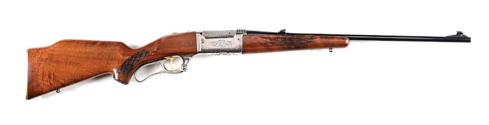 (C) SAVAGE SPECIAL EDITION FACTORY ENGRAVED MODEL 99M-DE GRADE .308 WINCHESTER LEVER ACTION RIFLE.