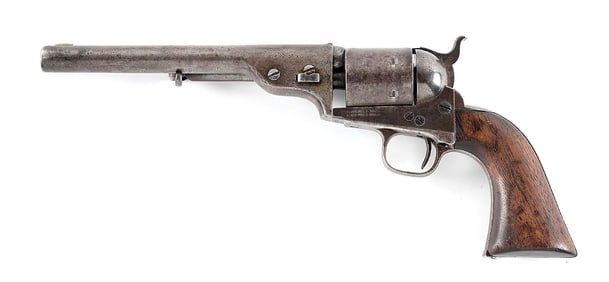 (A) UNION PACIFIC RAILROAD MARKED COLT MODEL 1871 OPEN TOP SINGLE ACTION REVOLVER.