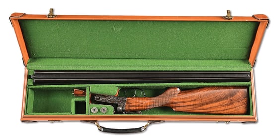 (M) PROTOTYPE WINCHESTER PARKER DHE 20 BORE SIDE BY SIDE SHOTGUN WITH CASE.
