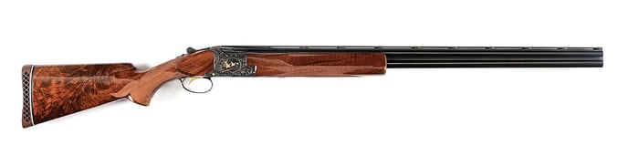 (M) BELGIAN BROWNING MIDAS GRADE SUPERPOSED OVER UNDER 12 GAUGE SHOTGUN.