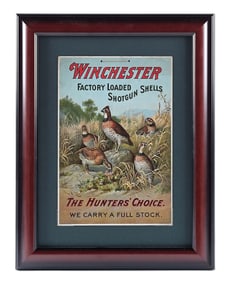 WINCHESTER "THE HUNTERS' CHOICE" CASE INSERT HANGING SIGN.