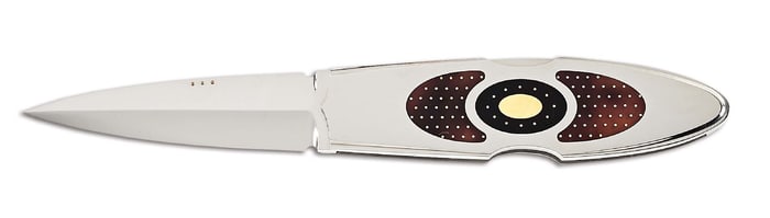 ANTONIO FOGARIZZU CUSTOM PIQUE PEN SHELL & 18KT GOLD LOCKBACK DAGGER.